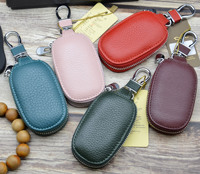 Étui universel pour clés de voiture, sac de protection pour clés avec crochet en métal et fermeture éclair, noir