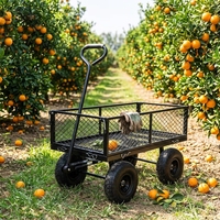 Carrito Plegable de Acero Inoxidable Plateado con 4 Ruedas y Asa en D para Herramientas de Exterior, Garantía OEM de 1 Año