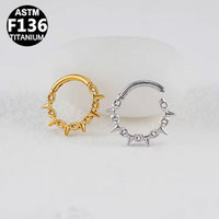 Anneau de nez punk en titane Getta Wholesale, bijoux de piercing, anneau de cartilage sans soudure, anneau de septum en zircon pour mariage et mode