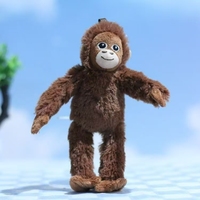 Llavero de peluche de mono marrón suave de brazos largos y divertidos, amuleto de animal de peluche para accesorio de mochila