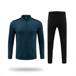 Men Athletic Gear Set Long Sleeve Jacket and Jogger <b>Pants</b> for Gym Running Fitness Training and Sports Workout Sessions. - Product Image 1