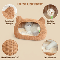Lit pour chat floral quatre saisons, rembourré en éponge, imperméable, résistant aux taches, hamac-lit pour animaux de compagnie, design simple, amovible, pour petits animaux