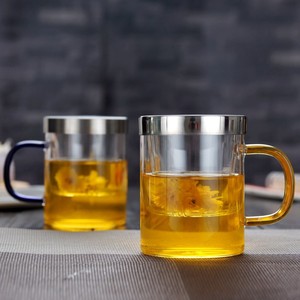 แก้วชาแก้วใสขนาด 400 มล. 500 มล. แก้วกาแฟโบโรซิลิเกตคุณภาพสูง พร้อมที่กรองชาสแตนเลส สำหรับใช้ในบ้าน ร้านอาหาร โรงแรม - Product Image 5
