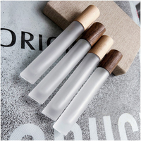 Flacon roll-on givré transparent 10 ml pour huiles essentielles, vaporisateur de parfum portable, flacons de voyage vides en verre avec boîte