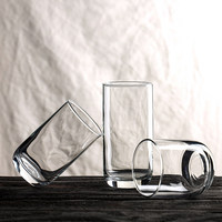 Verre à boire droit en verre trempé, résistant à la chaleur, transparent, pour bière, jus, lait, restaurant, bar, avec logo personnalisé, vente en gros