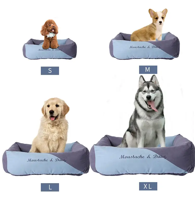 Fournitures de luxe pour animaux de compagnie coussin amovible lavable doublure imperméable grand lit pour chien
