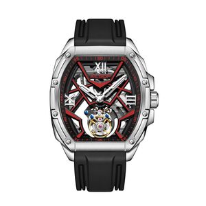Montre squelette tourbillon de luxe pour homme, boîtier en fibre de carbone et diamants, verre saphir, étanche 30M, mécanique - Product Image 1