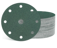 Papier abrasif à crochets et boucles de 6 pouces, 9 trous, vert, pour le ponçage du bois, du métal, de la peinture automobile