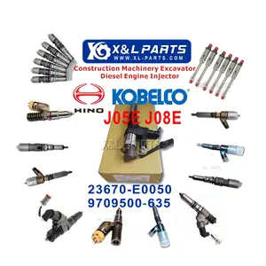 Asli untuk mesin Hino J05E JO8E Injector 9709500-635 injektor rel umum untuk Kobelco SK200-8 SK260-8 ekskavator SK350-8