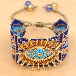 LS-D1484 Gelang Mata Jahat Turki untuk Wanita Pulseras Mujer Moda 2020 MIYUKI Gelang Manset Perhiasan Mata Keberuntungan Buatan Tangan