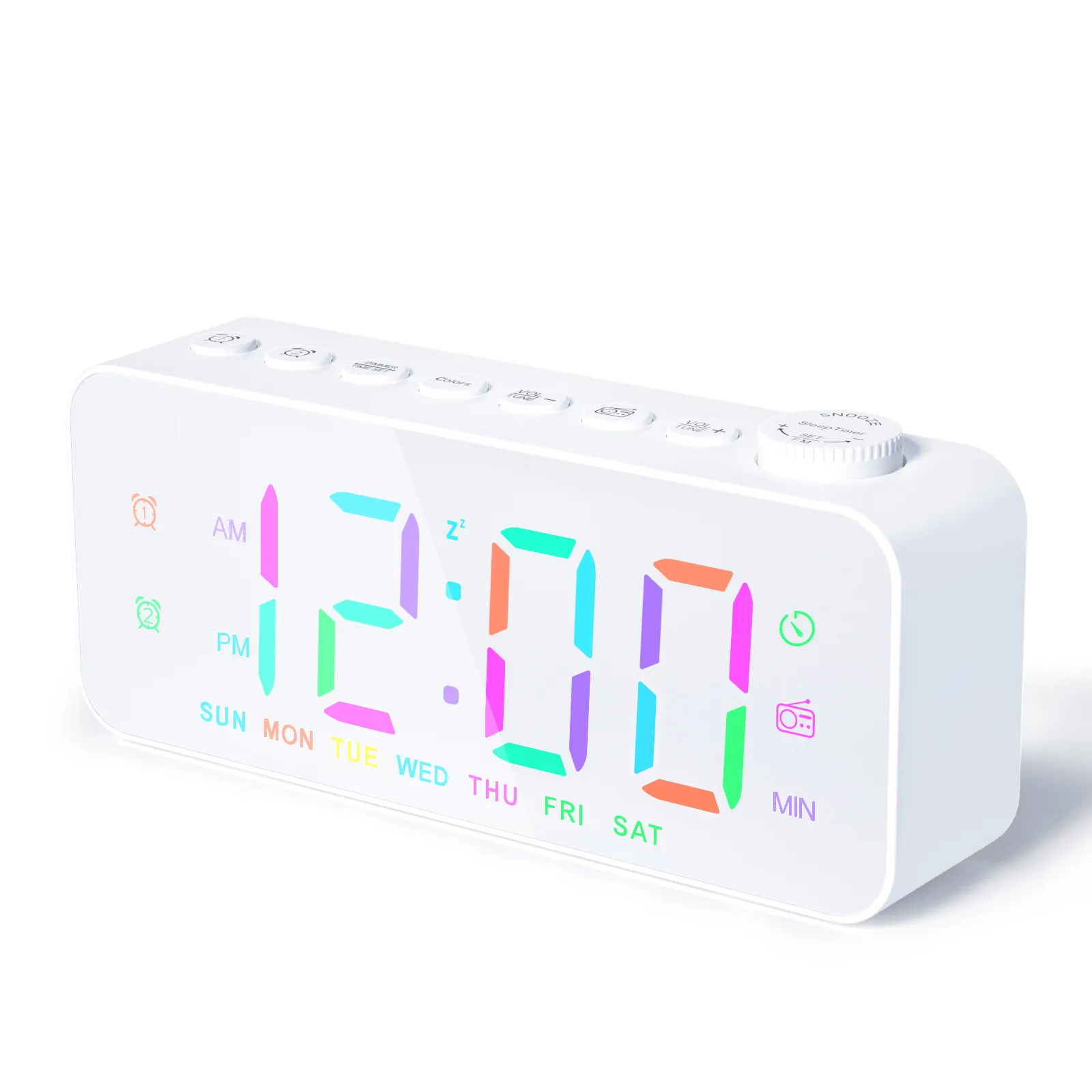 Small Modern Decorative Desk Travel Digital Alarm Clock Mirror With Led Display Alarm Clock Wake-up Light