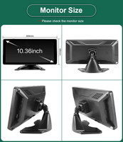 Caméra DVR 4 canaux AHD 1080P de 10,36 pouces, enregistreur vidéo, 1 an, vue panoramique large pour camions, bus, camping-cars, fourgonnettes USB