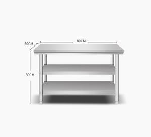 Economical 304 <b>Stainless</b> <b>Steel</b> Three-Tie <b>Work</b> <b>Table</b> With Round Legs Kitchen Equipment for Hotels & Restaurants Use - Product Image 6