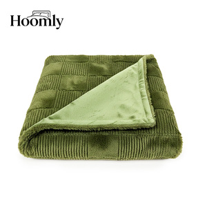 Плед из искусственного меха Hoomly Wholesale, высокое качество, 100% полиэстер, зеленый жаккард, 200x240 см, для современного дома, отеля, гостиной. - Product Image 2