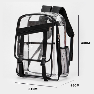 2025 nóng bán tốt nhất trong suốt Ba lô cho sinh viên đại học giải trí Túi nhiệm vụ nặng nề PVC với chống nước rõ ràng Ba lô - Product Image 1