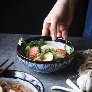 Tazón de <span class=keywords><strong>Sopa</strong></span> de Fideos Ramen de Porcelana Moderna, Ecológica y Corrugada, de Calidad de Restaurante, para Servir Fideos y <span class=keywords><strong>Sopa</strong></span> - Product Image 3