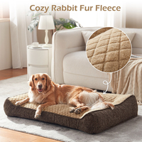 Lit pour chien orthopédique matelassé en fourrure de lapin, moderne et luxueux, avec coussin de soutien, canapé-lit pour chien, respectueux de l'environnement