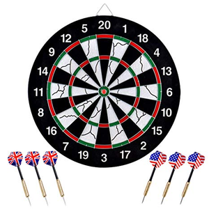 Kit <span class=keywords><strong>de</strong></span> fléchettes en sisal <span class=keywords><strong>de</strong></span> 17 pouces pour la maison, 6 fléchettes à <span class=keywords><strong>pointe</strong></span> en <span class=keywords><strong>acier</strong></span>, <span class=keywords><strong>jeu</strong></span> <span class=keywords><strong>de</strong></span> fléchettes classique d'intérieur pour la pratique quotidienne et les fêtes - Product Image 3