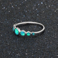 Bague de fiançailles en argent sterling 925 avec opale bleue, faite à la main, plaquée rhodium, sertie pavé, tendance, certifiée CMA, pour fête et mariage
