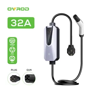 Ovrod 7.6kw estações de carregamento rápido Ev para montagem em parede 32a Evse caixa de carregamento carregador de carro com plug para carregador portátil Ev