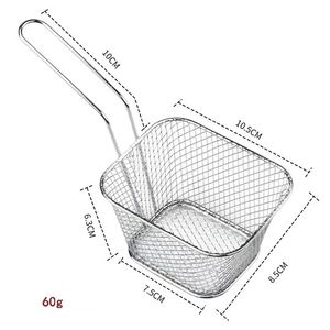 Gümüş kare Metal Mini kızartma sepeti kızarmış tavuk cips patates kızartması hizmet sepeti satılık - Product Image 2