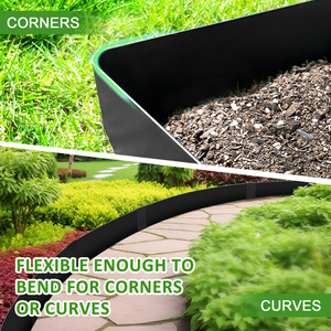 4.5-Inch Bendable Metal <b>Flower</b> Bed Wood PVC Fence Frame 40-Inch Pre-Rusted Garden Steel Edging for Landscaping - Product Image 3
