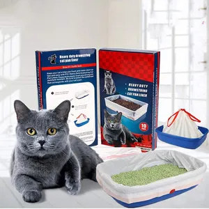 Sacs à litière pour chat à cordon, personnalisé, robuste, Durable, pour animaux de compagnie, pour chat, parfumé, ligne géante, boîte à plateaux