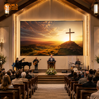 Écran LED d'intérieur HD 4K P1.25 P1.53, mur vidéo LED publicitaire couleur intégrale sans soudure pour église, scène, salle de conférence