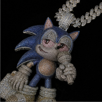 Colgante de Hip Hop de Plata VVS Moissanite de Venta Caliente Directo de Fábrica, Colgante Personalizado de Personaje de Dibujos Animados para Hombres, Estilo Urbano Diario