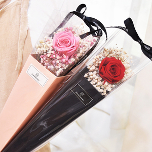 Caja de Regalo de Flores Preservadas Portátil de Lujo ZL, Bolsa para Rosas Preservadas, Ramo Hecho a Mano, Caja de Regalo para Flores de San Valentín - Product Image 1