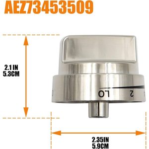 Ensemble de boutons de cuisinière et de four en acier inoxydable argenté, pièces de rechange pour cuisinière à gaz modèle Ae73453509 - Product Image 2