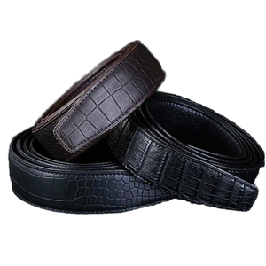 LY35-3369 Cinturón Automático de Aleación con Cuero Vacuno Sin Hebilla, Duradero, Ligero, Ecológico, para Hombre, con Borde Resistente a los Arañazos - Product Image 1