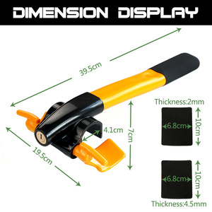 Nuevo Bloqueo Antirrobo para Volante de Coche en Forma de U de Acero Amarillo, Portátil, con 2 Llaves, Incluye Bloqueo para Cinturón de Seguridad para Camiones, SUVs y Furgonetas - Product Image 1