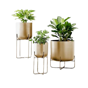 Balcony Wedding Decoration <b>Gold</b> Polished Metal <b>Planter</b> Handmade Design Living Room Decorative Metal <b>Planter</b> - Product Image 2