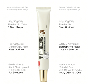 Tube ABL blanc de 25g avec bouchon à vis doré personnalisé, tube vide compressible pour gel réparateur d'acné, traitement topique de la <span class=keywords><strong>peau</strong></span>, emballage pour soins de la <span class=keywords><strong>peau</strong></span> - Product Image 4