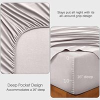 Ensemble de draps de lit Queen Size 100% lin français |   Respirant, Rafraîchissant, Durable, Motif Uni, Pochette Profonde de 16 Pouces, 4 Pièces