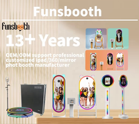 Novedoso Fotomatón Funsbooth 2024 Espejo Mágico Plateado de 32/43 Pulgadas Mini con Cámara Incorporada de Alta Definición