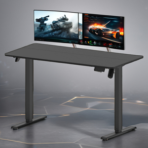 Bureau de jeu moderne à design RGB réglable, réglage électrique de la hauteur, acier inoxydable, capacité de charge de 70 kg, pivotant, extensible, pour le bureau - Product Image 1
