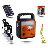 Kit lampu tenaga surya Kemah luar ruangan Mini portabel darurat dan sistem energi surya dengan Speaker gigi biru dan Radio