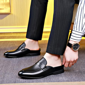Nouvelles mules décontractées en cuir véritable pour hommes, style britannique, bout fermé, collection été 2026 - Product Image 4