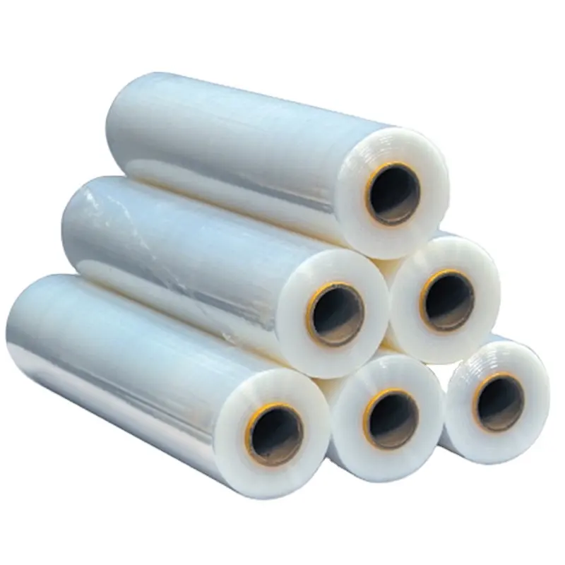 PE transparent pallet wrapping stretch film adhesive lldpe roll hand stretch film recycled material in vietnam