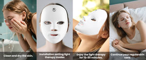 Illuminazione Sanitaria 2025 Nuova Maschera Facciale LED 7 Colori 850Nm Ricaricabile in Silicone Dispositivo Anti-Rughe e Anti-Acne - Product Image 6