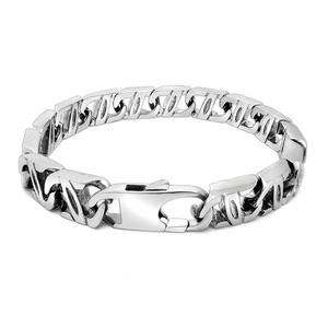 Pulsera de acero de titanio de 21 cm con eslabones de cadena para hombre y mujer, joyería para parejas CE441 - Product Image 5