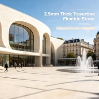 Pierre flexible en travertin, design ultra-léger pour mur de hammam, conception de salle de vapeur.