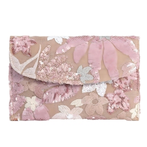 Women Delicate <b>Sequin</b> Embroidery Envelope Clutch Purse Formal Dressy Evening Handbag for Wedding Cocktail Parties - Product Image 1
