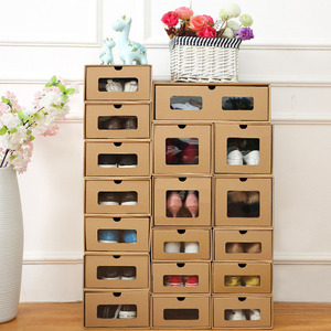 Ngăn kéo giày các tông lưu trữ hộp giấy kraft hộp giày PVC cửa sổ giày bao bì Hộp ngăn kéo - Product Image 6