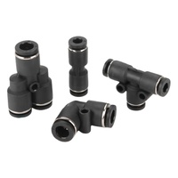 Raccord de tuyauterie, connecteur rapide pneumatique noir en plastique pour tube, raccord rapide pour tuyau d'air, fabricant de raccords à pousser