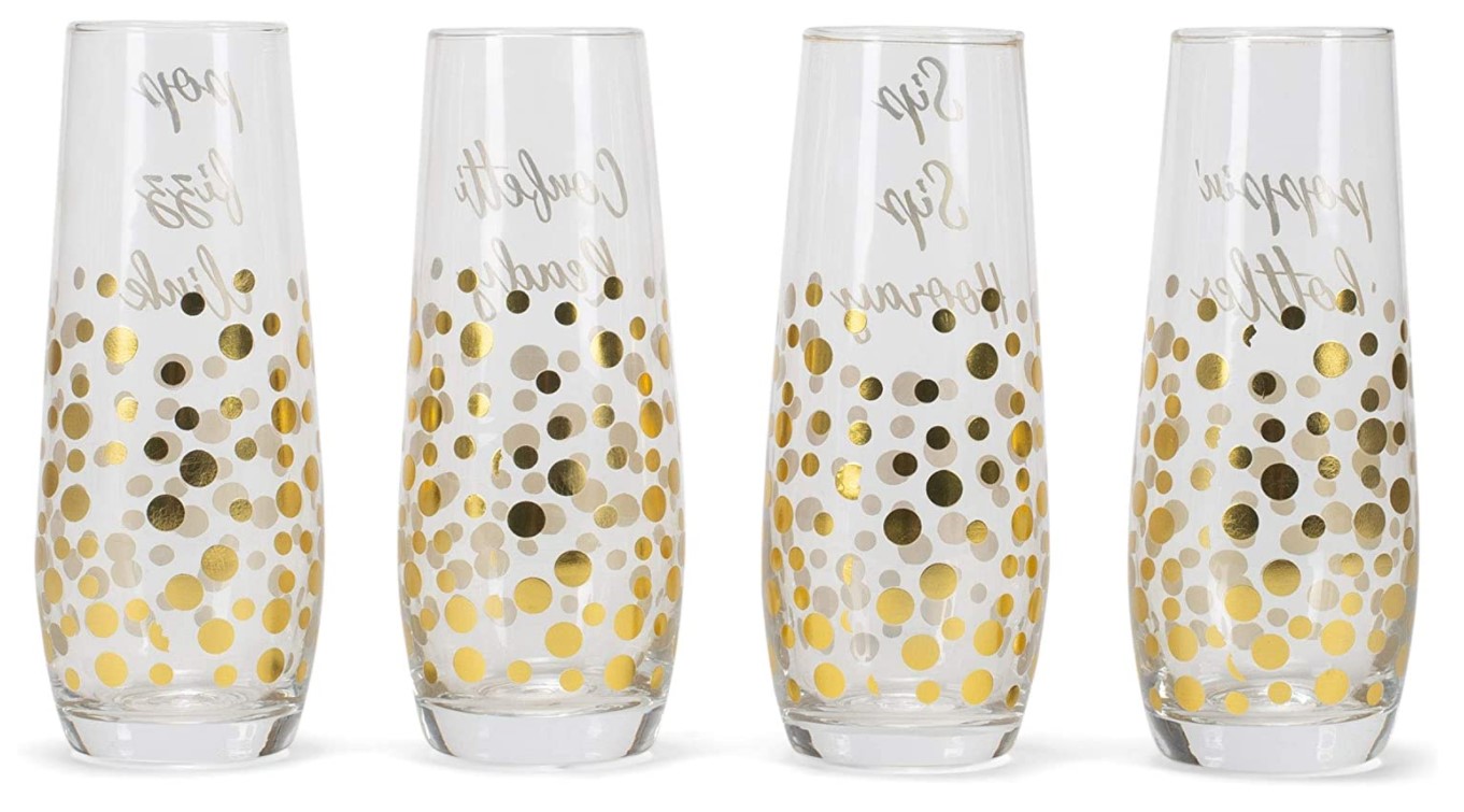 Wholesale Wedding Cheap 270ml 9oz Type Glass Stemless Champagne Flute