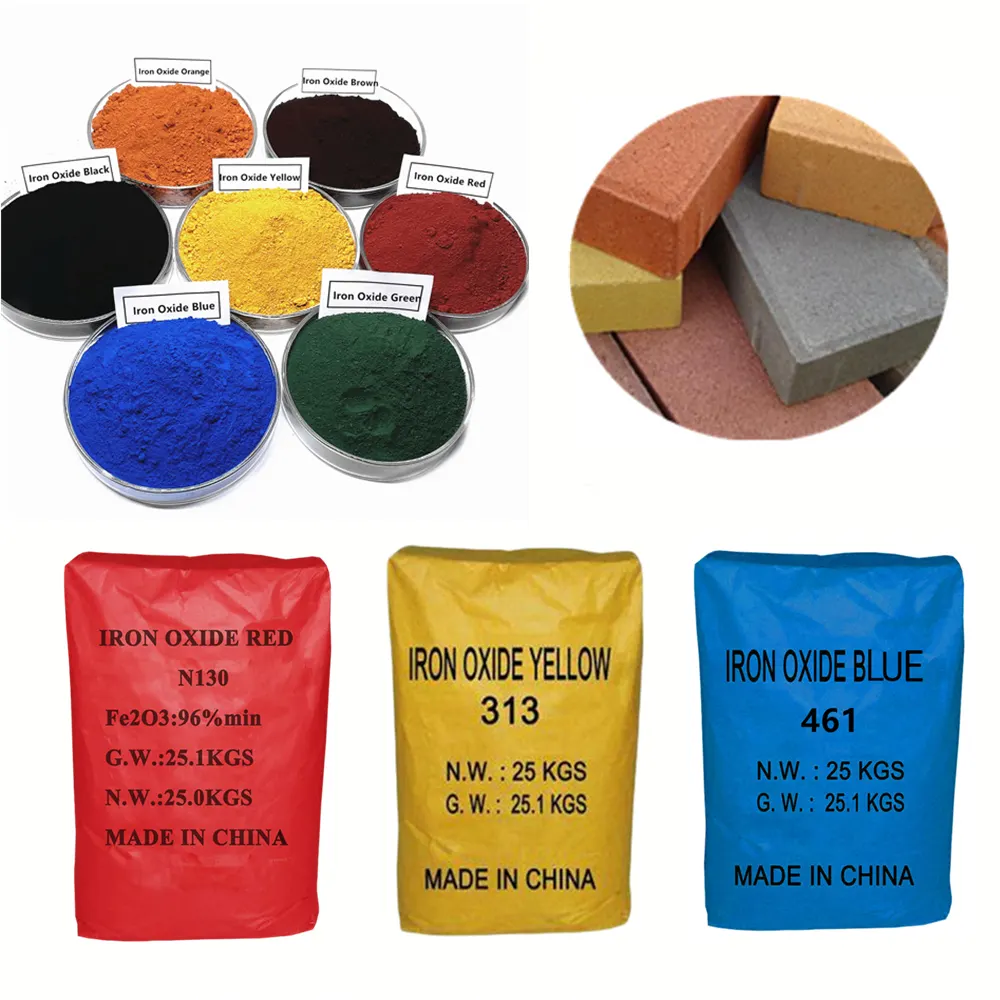 Concurrerende Prijs Ijzeroxide Anorganisch Pigment Ijzeroxide Rood/Zwart/Geel/Blauw/Groen Pigmentpoeder