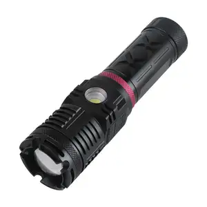 Lanterna LED com botão de carregamento USB com zoom multifuncional de alta potência P120 Wick 2024